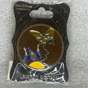 WDI Sorcerer's Apprentice Stained Glass Yen Sid and Butterfly LE 300 Disney Pin